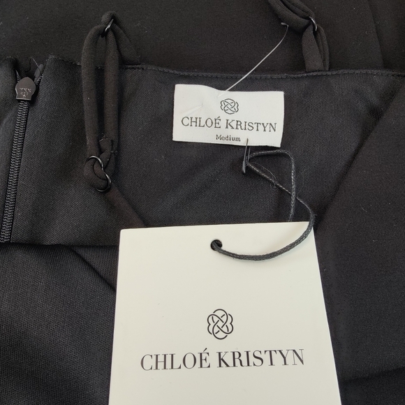 Chloe Kristyn Nicole Black One Shoulder Dress NWT Size Medium MSRP $328 - Picture 12 of 12